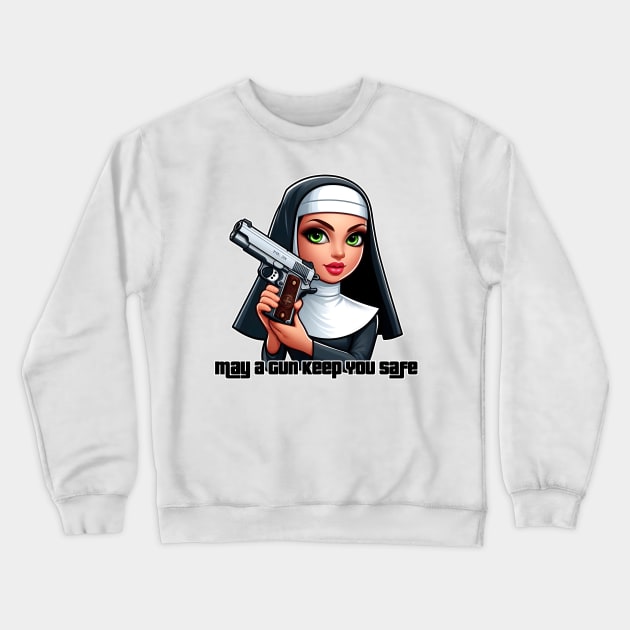 Gun Bless You Crewneck Sweatshirt by Rawlifegraphic